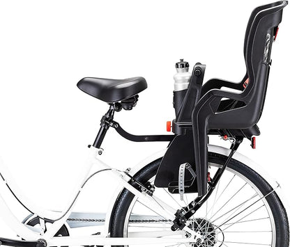Schwinn Deluxe or Ovation Child Bike Carrier, Seats one Kid Ages 1+, Frame Mount, Adjustable Safety Harness, Quick Release Design, Comfortable Padding, Rear-Mounted Child Bike Seat for Toddler