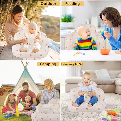 Inflatable Seat for Toddlers 3-36 Months, Built-in Air Pump, Summer Support Seat for Sitting Up, Shower Floor Seater