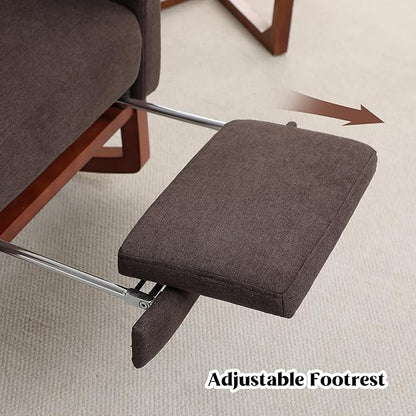 Rocking Chair Nursery with Foot Rest, Wingback Nursery Rocking Chairs, Nursing Glider Rocker Chair with Pillow and High Back for Nursery, Living Room, Bedroom, Coffee