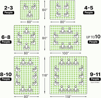 TigeJoy Extra Large Picnic Blanket Waterproof Foldable 80''x80'', Outdoor Picnic Mat Beach Blanket Sandproof for Park, Grass, Travel, Hiking, Camping Essentials, Gingham Picnic Blanket
