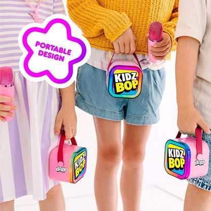 Move2Play, Kidz Bop Mini Karaoke Machine for Kids | Official Kidz Bop Merchandise | 2 Microphones | Connect with Bluetooth | 3, 4, 5, 6, 7+ Year Old Gift | Toy for Girls, Boys, & Toddler