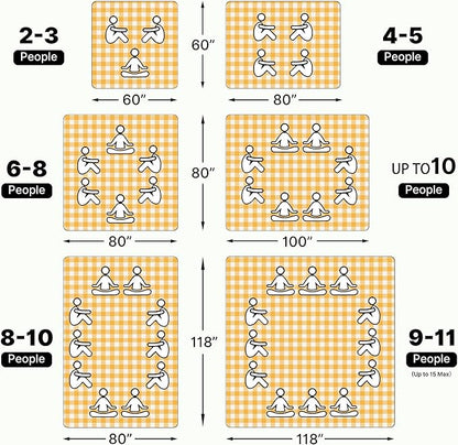 TigeJoy Extra Large Picnic Blanket Waterproof Foldable 60''x80'', Outdoor Picnic Mat Beach Blanket Sandproof for Park, Grass, Travel, Hiking, Camping Essentials, Gingham Picnic Blanket
