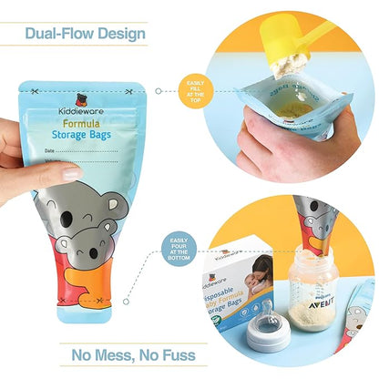 30 Pack Baby Formula Storage Bags Dispenser Disposable Baby Formula Container