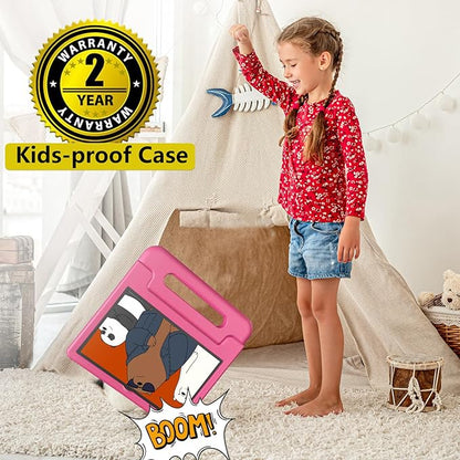 Kids Tablet, 10.1 Inch Tablet for Kids Android 14, 64GB Octa-Core, WiFi, Big Battery, Kids Space, Parental Control 1280 * 800 HD Display Children Tablets Pink