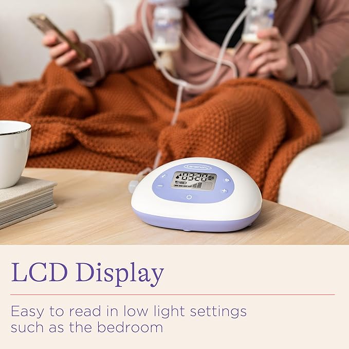 Lansinoh Signature Pro Double Electric Breast Pump, Portable with LCD Display, 3 Power Options, Includes 25mm Flanges, 2 Baby Bottles with 1 Slow Flow Bottle Nipple, and Carry Bag