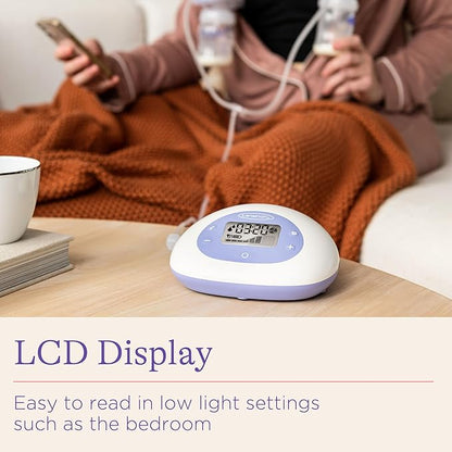 Lansinoh Signature Pro Double Electric Breast Pump, Portable with LCD Display, 3 Power Options, Includes 25mm Flanges, 2 Baby Bottles with 1 Slow Flow Bottle Nipple, and Carry Bag