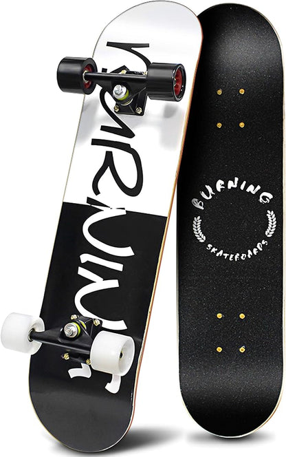 Easy_Way Complete Skateboards- Standard Skateboards for Beginners Kids Boys Girls Teenager- 31''x 8''Canadian Maple Cruiser Pro Skate Board, Skateboards