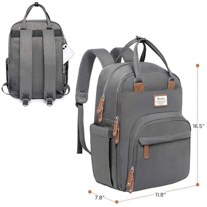 RUVALINO Diaper Bag Backpack, Multifunction Travel Back Pack Maternity Baby Changing Bags, Large Capacity, Waterproof and Stylish, Iron Gray