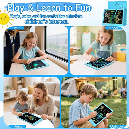 Decute Kids Toys LCD Writing Tablet with Stylus, 10 Inch Erasable Toddlers Doodle Board, Reusable Drawing Pad for Kids, Educational Christmas Birthday Gift for 3 4 5 6 7 8 Girls Boys Toddler Blue