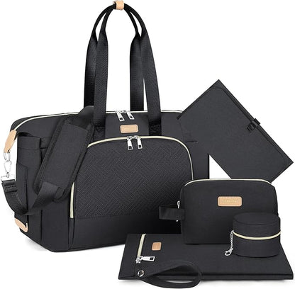 ITIEZY Diaper Bag Tote for Baby - Large Mommy Bag with Portable Changing Pad Pacifier Case, Hospital Bags Travel Baby Bag