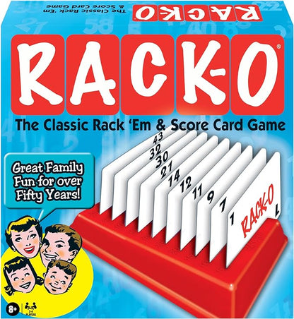Rack-O Retro Game by Winning Moves Games USA, Classic Tabletop Game Enjoyed by Families Since the 1950's! Ages 8+, 2-4 Players (6122)
