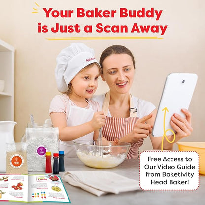 Baketivity Rainbow Bagel Kids Baking Kit - Baking Kits for Kids with Premeasured Ingredients, Step-By-Step Instructions, Video Guide, and STEM Lessons - Kids Cooking Kit for Ages 6-12+