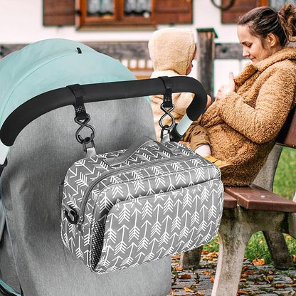 Accmor Stroller Organizer, Universal Stroller Organizer with Insulated Cup Holder Pocket, Dual Purpose Large Capacity Stroller Bag Caddy, Stroller Accessories Fits for Uppababy, Doona, Nuna Strollers