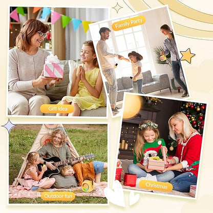 Mini Karaoke Machine for Kids Adults：Portable Bluetooth Karaoke Speaker with 2 Wireless Microphones and Lights for Home Party, Christmas Birthday Gifts for 4-12+ Years Old Girls Boys(Yellow)