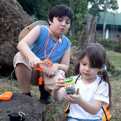 Kids Explorer Kit with Safari Vest & Hat for 3-12 Year Old Boys & Girls - Safari Costume & Dress Up as Zoo Keeper, Paleontologist - Giftable Outdoor Adventure Kit for Kids + Adventure Book