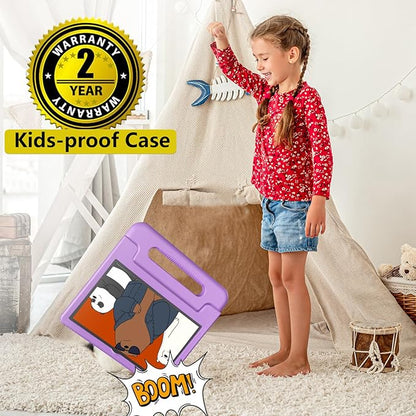 Kids Tablet, 10.1 Inch Tablet for Kids Android 14, 64GB Octa-Core, WiFi, Big Battery, Kids Space, Parental Control 1280 * 800 HD Display Children Tablets Purple