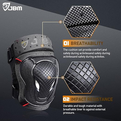 JBM Kids Child 3-8 Years Bike Knee Pads and Elbow Pads with Wrist Guards Protective Gear Set for Biking, Riding, Cycling Scooter, Skateboard