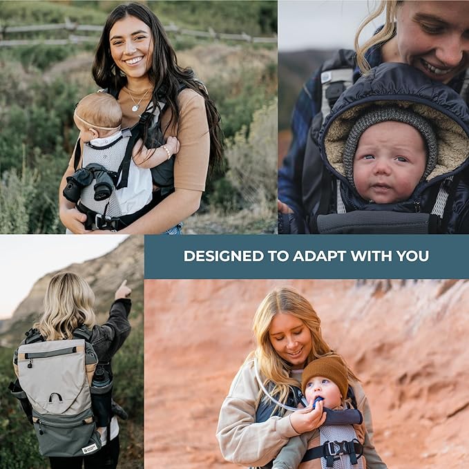 Baby Carrier and 40L Diaper Bag – Hip Healthy Certified Baby Carrier for Newborn to Toddler, Great for Hiking and Everyday Use - Lightweight, Machine Washable, TSA-Ready