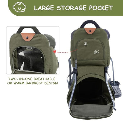 WIPHA Baby Backpack Carrier, Comfort Toddler Carrier Hiking Backpack with Canopy, Adjustable Lightweight Child Carrier