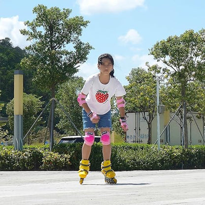 Youth/Kids Knee Pads Elbow Pads Wrist Guards Protective Gear Set for 3-15 Years Child Roller Skates, Skateboard, Cycling, Inline Skating, BMX Bike, Balance Bike, Scooter Riding and Other Outdoor Sports