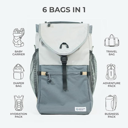 Baby Carrier and 40L Diaper Bag – Hip Healthy Certified Baby Carrier for Newborn to Toddler, Great for Hiking and Everyday Use - Lightweight, Machine Washable, TSA-Ready
