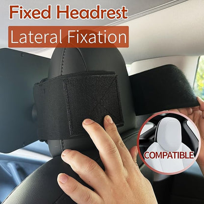 Funbliss Baby Car Mirror for Fixed Headrest, Compatible with Tesla Car Mirror for Baby and Other Models, 360° Rotation Clear & Wide View, Easy Install with Non-Slip Elastic Fixing