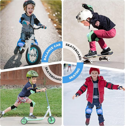 BOSONER Kids/Youth Knee Pad Elbow Pads for Roller Skates Cycling BMX Bike Skateboard Inline Rollerblading, Skating Skatings Scooter Riding Sports
