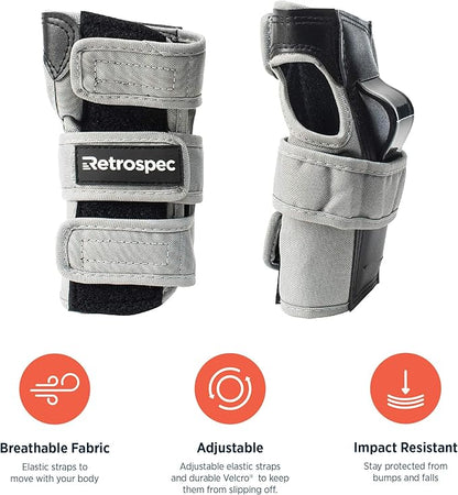 Retrospec Knee Pads, Elbow Pads & Wrist Guards for Men, Women & Kids - Protective Gear for Skateboarding, Roller Skate, Rollerblade, BMX & Scooter - Multi Sport Pad Set