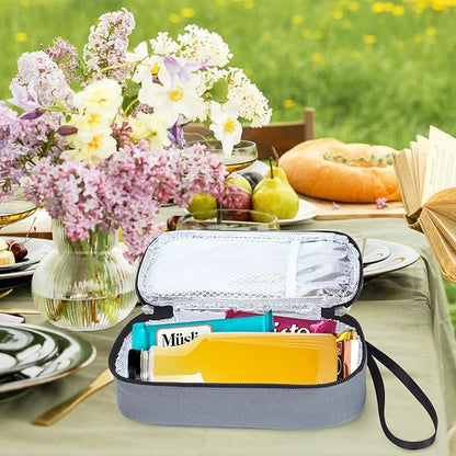 Breastmilk Cooler Bag with Ice Pack, Portable Insulated Breast Milk Storage Cooler Bag, Small Stylish Breastmilk Storage Bag Cooler with Wrist Strap (Grey)