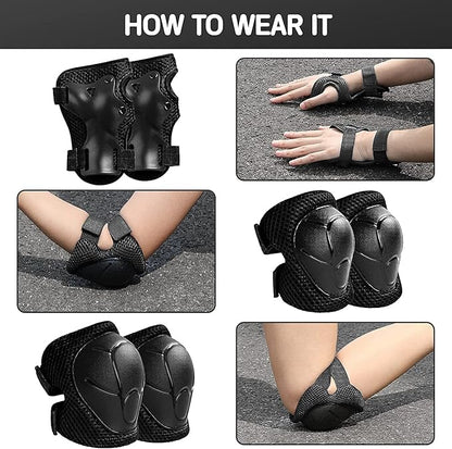 Adjustable Kids Helmet with Knee Pad, Elbow Pads & Wrist Guards - Toddler Bike Helmets for Ages 3-5, 5-8, 8-14 Years - Perfect for Skating, Biking, Cycling, and Skateboard - for Boys and Girls