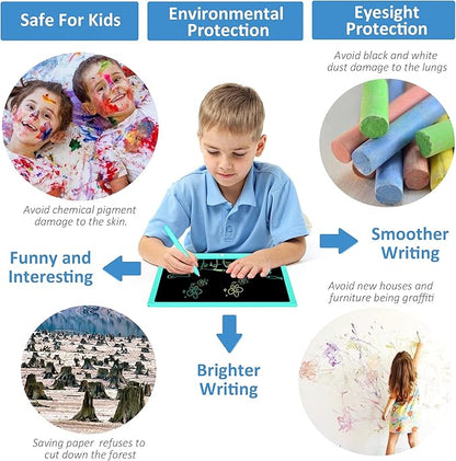 Toys for 3 4 5 6 7 8 Years Old Boys Girls, LCD Writing Tablet 15 Inch Doodle Board, Electronic Drawing Pads Drawing Tablet, Educational Birthday Gift for 3-6 Years Old Kids Toddler (Blue)
