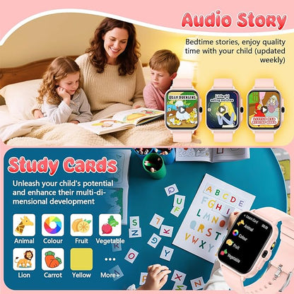 Smart Watch for Kids, 1.85" Fitness Tracker Pedometer Watch, Health, Sleep Monitor, Puzzle Games, Alarm Clock, Camera, Music Player, Torchlight, Activity, Gift Toys for 4 - 13 Years Old Boys and Girls