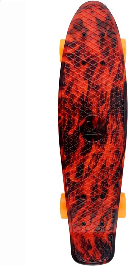 Skateboards Complete 22 Inch Mini Cruiser Retro Skateboard for Kids Boys Youths Beginners
