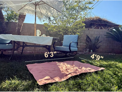 4’9” x 6’3” White Lightweight Water-Resistant Canvas Mat – Picnic, Outdoor, Beach, Park, Camping, Toy Mat