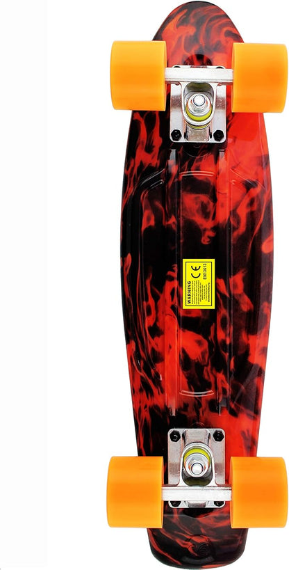 Skateboards Complete 22 Inch Mini Cruiser Retro Skateboard for Kids Boys Youths Beginners