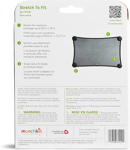 Munchkin® Brica® Magnetic Stretch to Fit™ Sun Shade, Black, 2 Pack