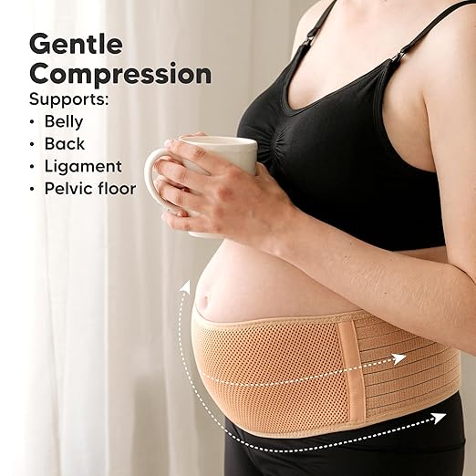 KeaBabies Maternity Belly Bands for Pregnant Women - Soft & Breathable Pregnancy Belly Support Band, Adjustable Maternity Belt for Back, Pelvic Support, Comfortable, Easy to Use (Classic Ivory, 2XL)