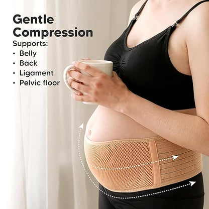 KeaBabies Maternity Belly Bands for Pregnant Women - Soft & Breathable Pregnancy Belly Support Band, Adjustable Maternity Belt for Back, Pelvic Support, Comfortable, Easy to Use (Classic Ivory, 2XL)