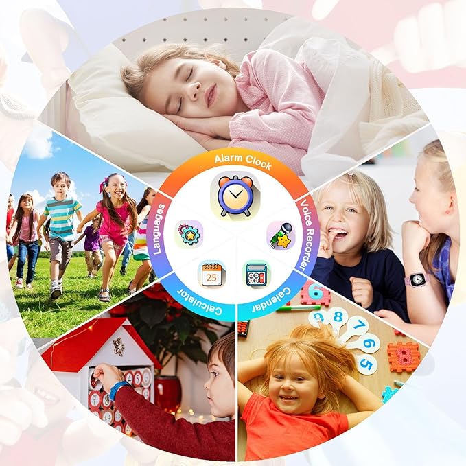 Goodatech Kids Smart Watch for Boys Girls, 1.54'' Smartwatch with 26 Puzzle Games,HD Camera,Video Music Player,Pedometer,Flashlight,Audio Book etc., Aluminum Case and Sport Band (Black)