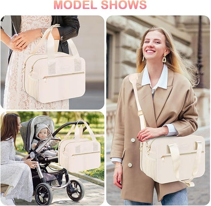 PIIOSER Breastmilk Cooler Bag with Ice Pack, Fits 6 Baby Bottles Up to 9 Ounce, Insulated Bottle Travel Bags with Shoulder Strap-Wearable Breast Pump Carrying Case for Nursing & Working Moms