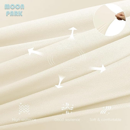MOON PARK Pregnancy Pillows for Sleeping - U Shaped Full Body Maternity Pillow with Removable Cover - Support for Back, Legs, Belly, HIPS - 57 Inch - Ivory - Cooling Cover