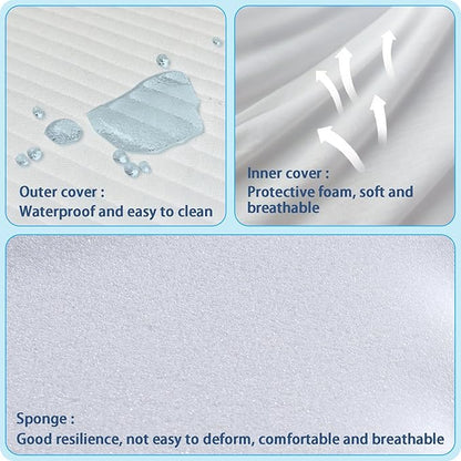 Pack and Play Mattress 38 x 26 x 1.5 in, Soft Breathable Pack N Play Mattresses with Washable Waterproof Cover for Baby ＆Toddler, Portable Crib Mattress for Playard