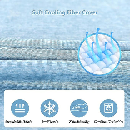 Amagoing Cooling Pregnancy Pillow for Sleeping, U Shaped Maternity Full Body Pillow for Women with Hip, Leg, Back Pain Support, Removable Cooling Cover Included (Light Blue)