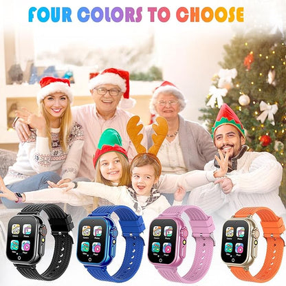 Goodatech Kids Smart Watch for Boys Girls, 1.54'' Smartwatch with 26 Puzzle Games,HD Camera,Video Music Player,Pedometer,Flashlight,Audio Book etc., Aluminum Case and Sport Band (Blue)