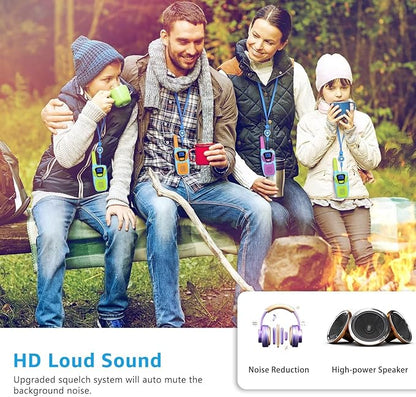 Walkie-Talkies for Kids Rechargeable Walkie Talkie for Adults Long Range FRS 2 Way Radio 3 Pack with Lanyard Battery 4 Miles NOAA USB, Family Toys for 3-12 Year Old Girls Boys Toddlers Camping