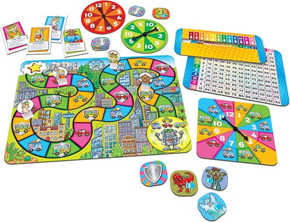 Orchard Toys Moose Games Times Tables Heroes. an exciting Multiplication Game, Superhero Play. for Ages 6-9 and for 2-4 Players