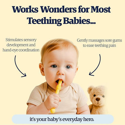 Babies Teether Teething Toys , Montessori Toy Teethers for 0-36 Months, Infant Sensory Relief Teething Stick Toys, Parent Baby Essentials, Baby Gift Teether – BPA‑Free, Food‑Grade Silicone 6 Pack
