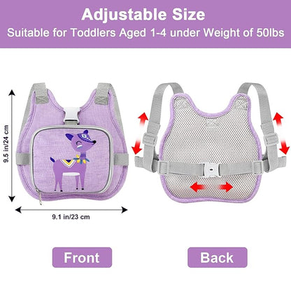 Accmor Toddler Harness Leash, Cute Deer Kids Harness + Anti Lost Wrist Link, Collapsible Child Leash for Outdoor Travel, Portable Baby Walking Harness Protector Wristband Strap for Baby Girls