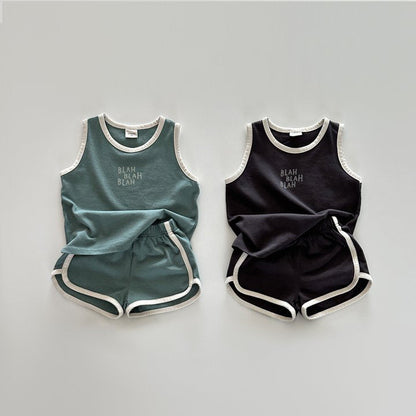 Cotton Sports Vest Shorts Casual Children Suit