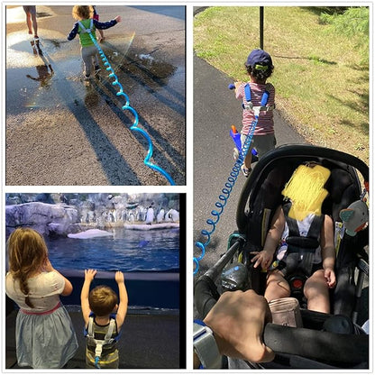 Baby Anti Lost Wrist Link -Anti Lost Backpack Leash Baby Leash Safety Walking Leash Wrist Link with Upgraded Safety Locks for Kids Toddler Leash Anti Lost (2 in 1 Dark Blue 8.2 Foot) …